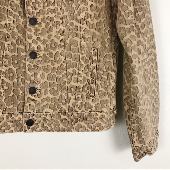 Lucky Brand Tomboy Trucker Leopard Print Jacket Size Large - Picture 4 of 8